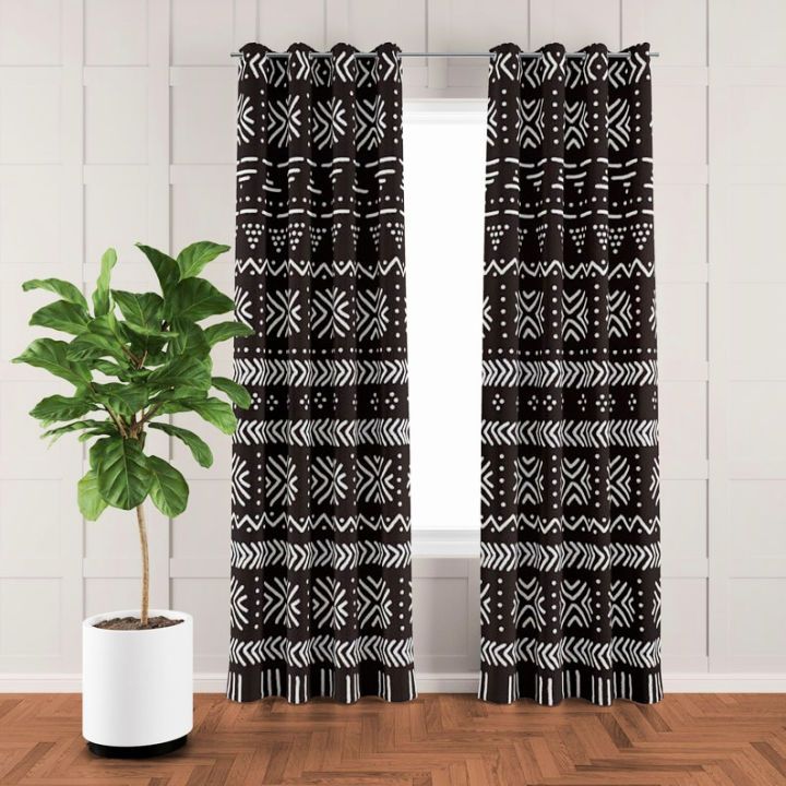 Black And White Mudcloth Curtains