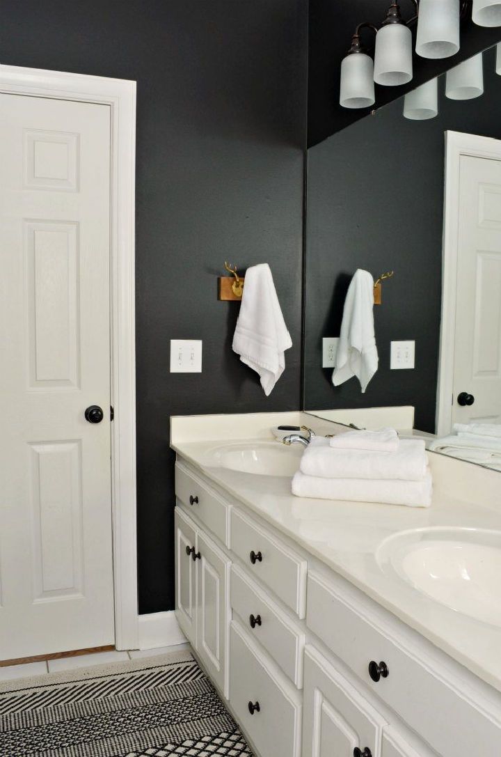 Bathroom Makeover with Black Painted Wall