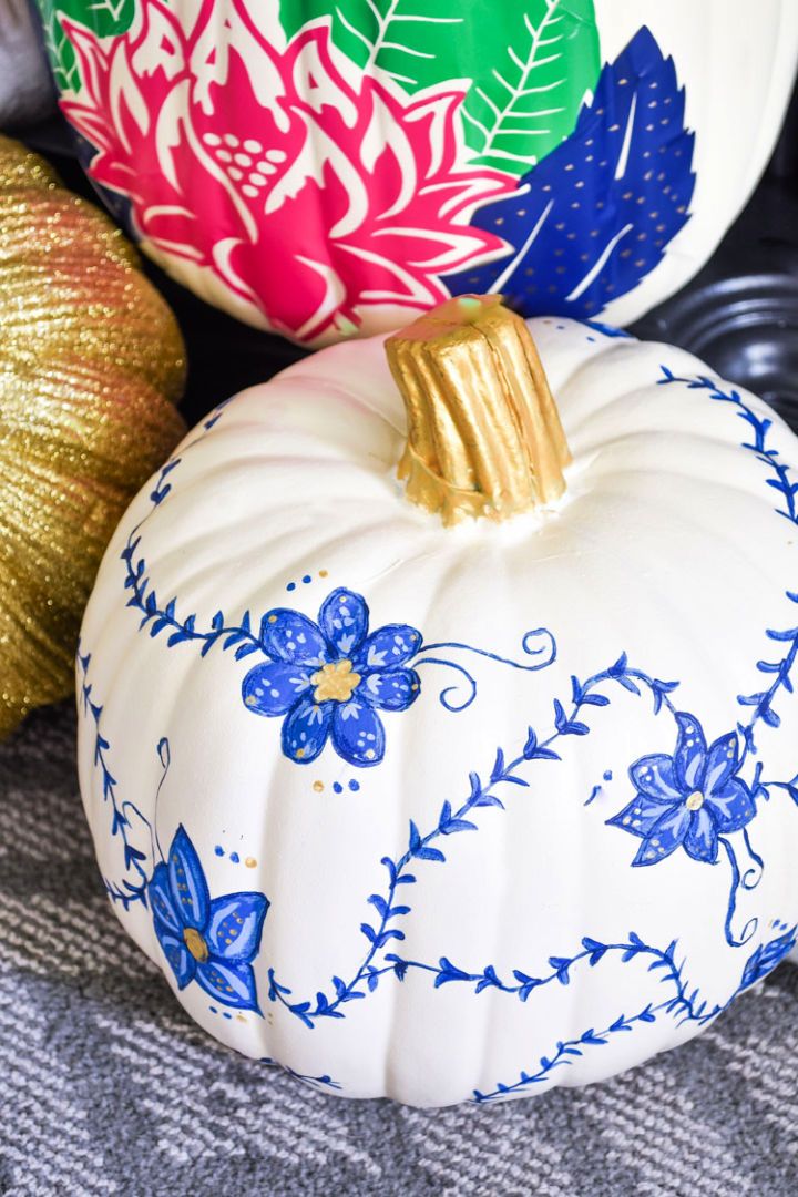 Blue and White Chinoiserie Pumpkins