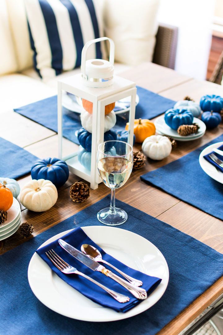 Bright Blue Table Setting