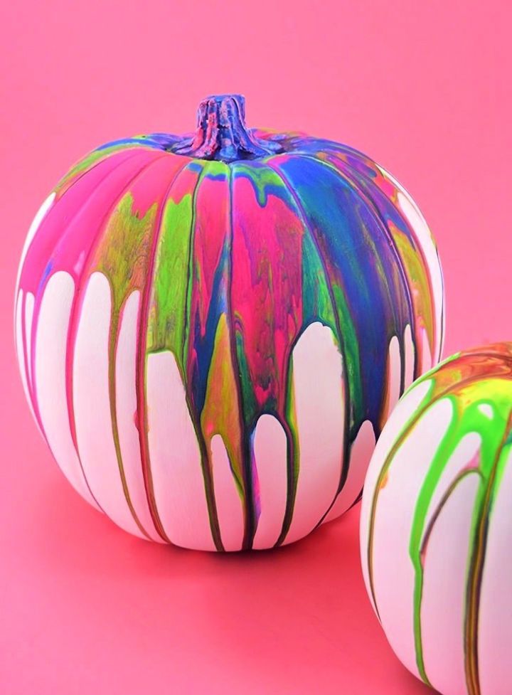 DIY Pour Paint Pumpkin