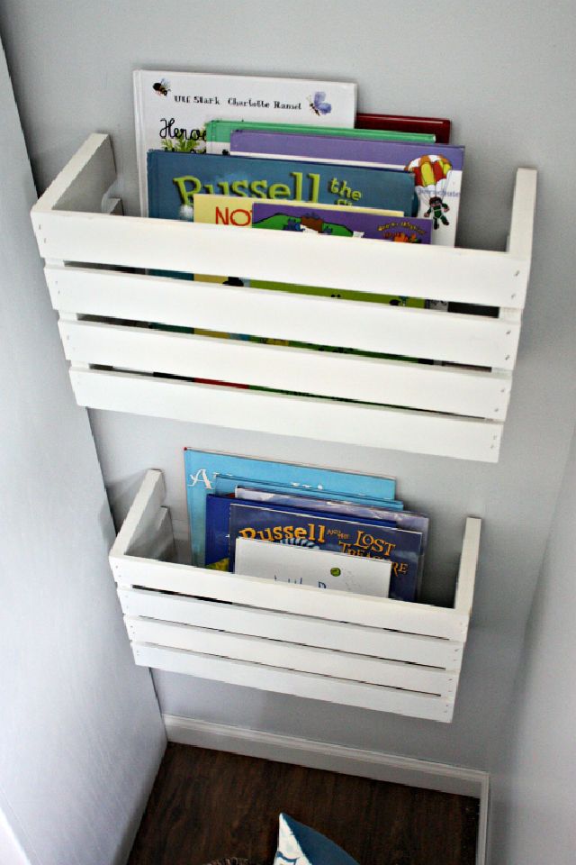 Crate Book Storage for Nursery Room