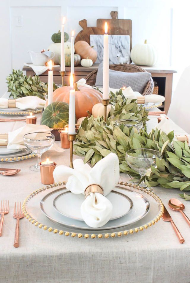 Creating White And Green Table Decor