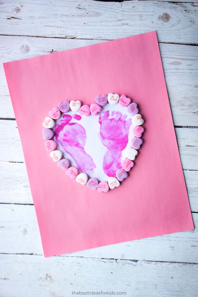 Cute Footprint Heart Craft