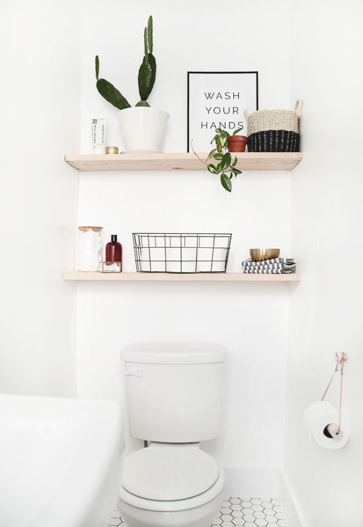 How to Build Bathroom Organization Shelves