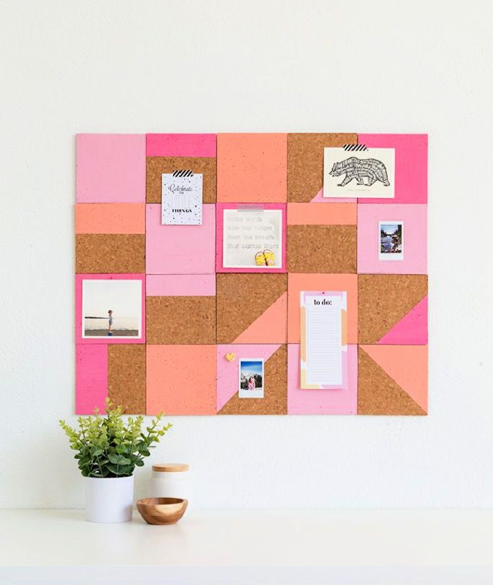 DIY Color Block Cork Board