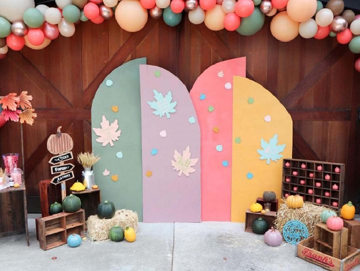 DIY Color Block Fall Backdrop