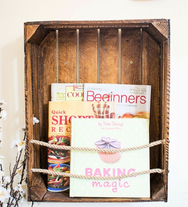 DIY Crate Bookshelf with Rope