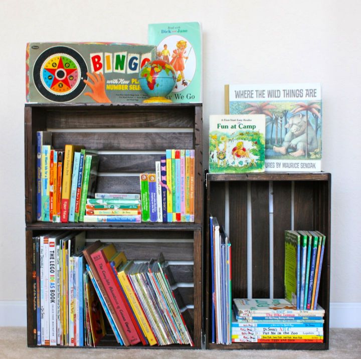 DIY Crate Bookshelf