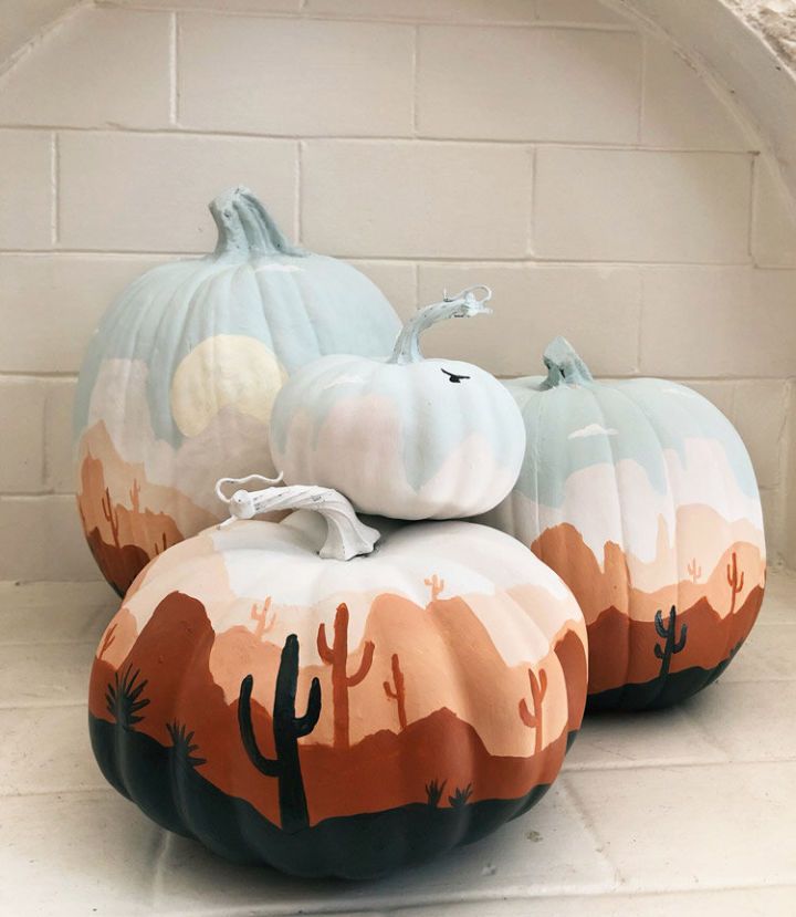 DIY Desert Oasis Painted Pumpkins