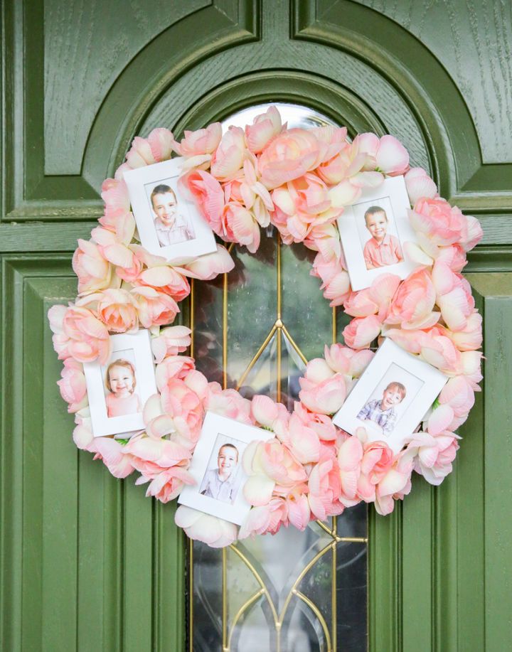 DIY Floral Photo Wreath