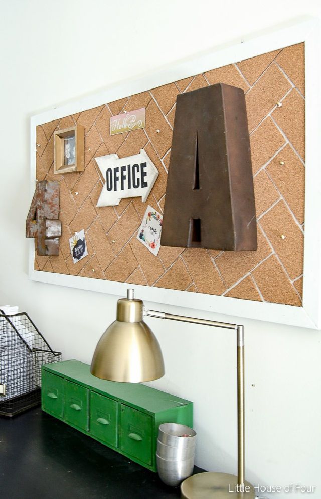 DIY Herringbone Cork Board