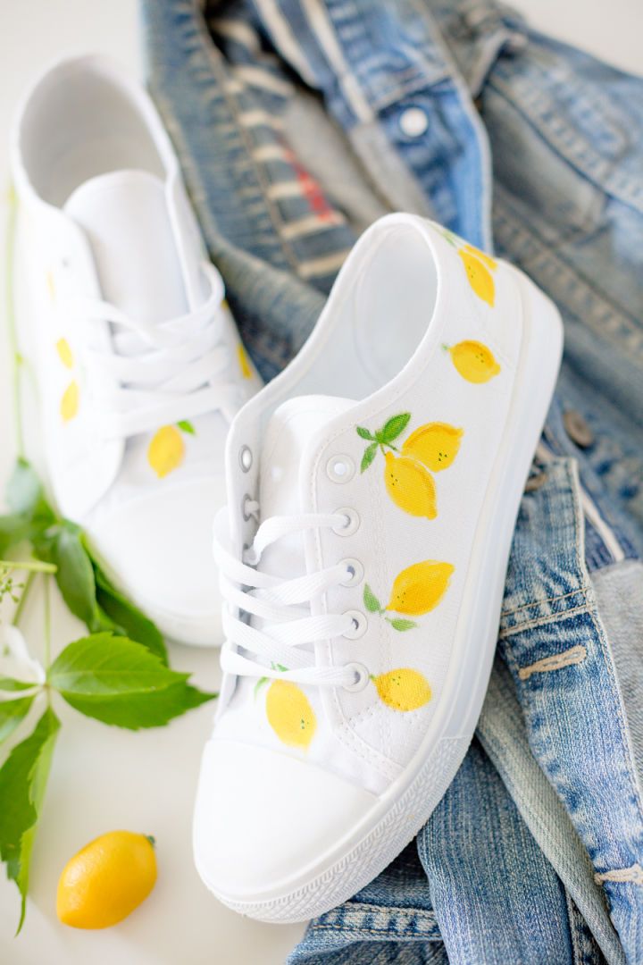 DIY Lemon Print Shoes