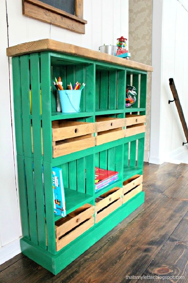 DIY Locker Cubbies Using Crates