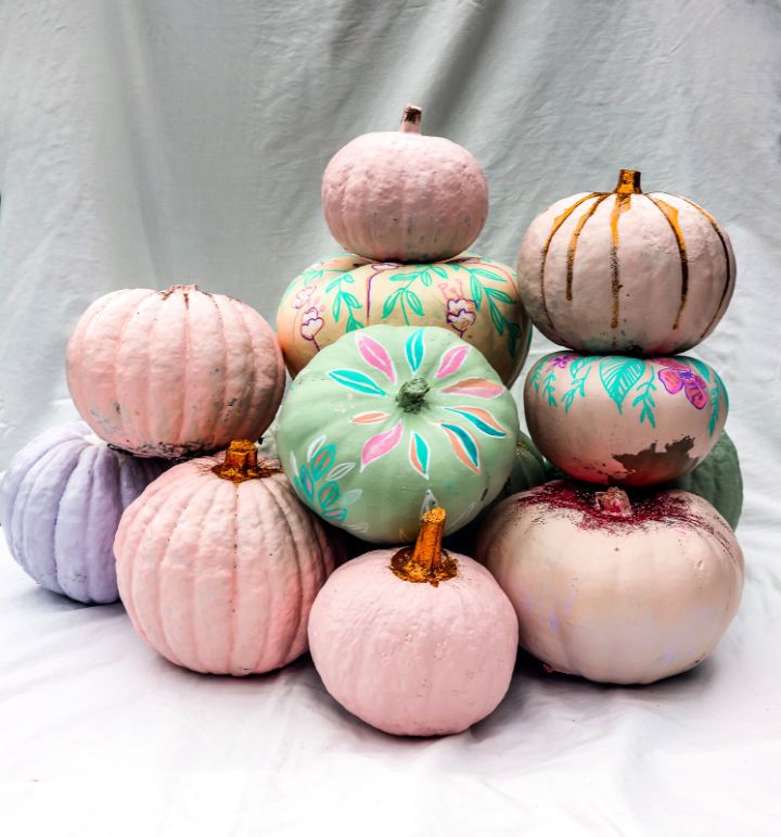 DIY Painted Pastel Pumpkins