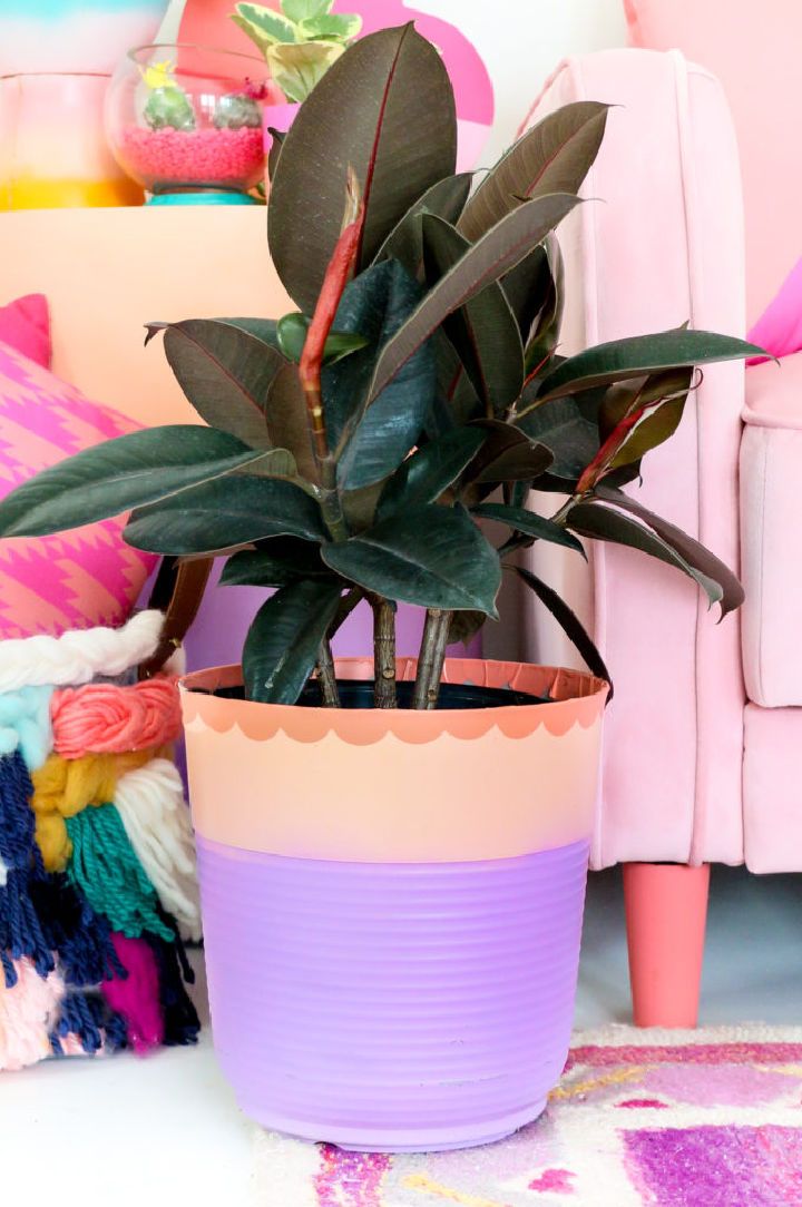 DIY Painted Plastic Planter