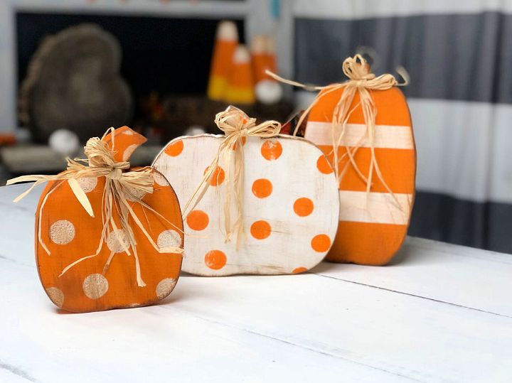 DIY Painted Wood Pumpkins