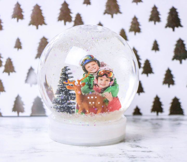 DIY Snow Globe with a Picture