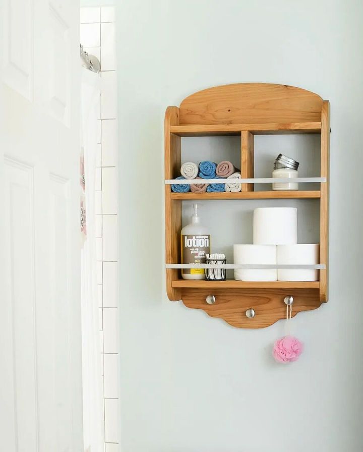 DIY Storage Shelves for Small Bathroom