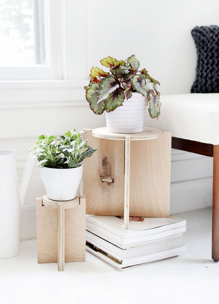 DIY Wooden Plant Stands