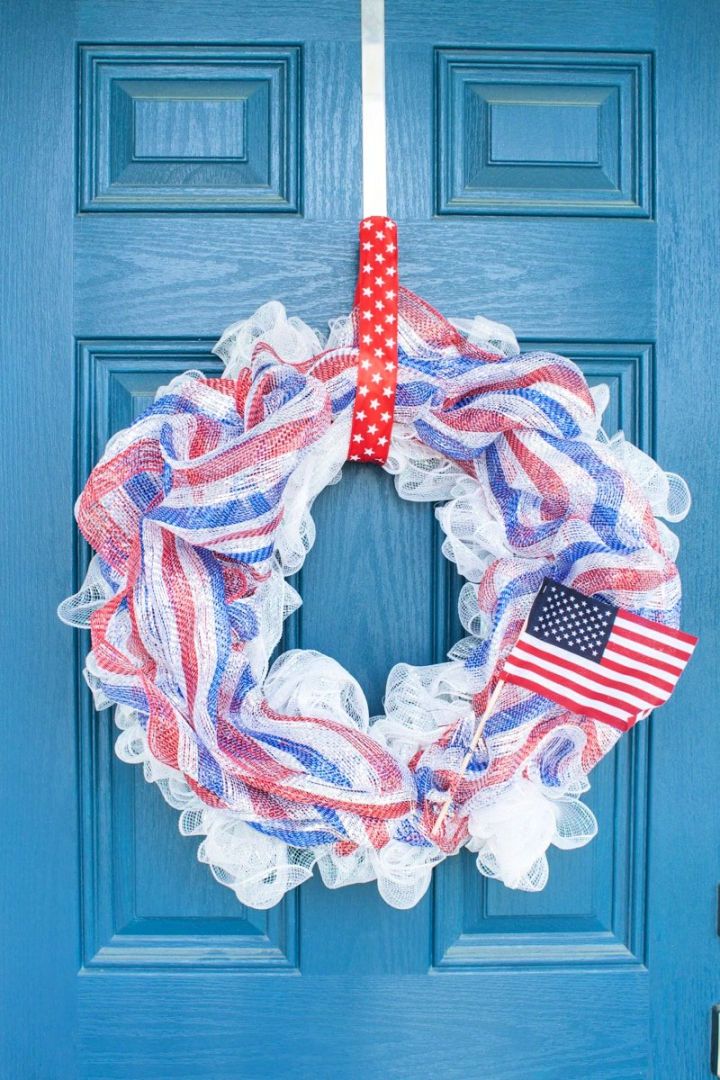Deco Mesh Wreath for 4th of July