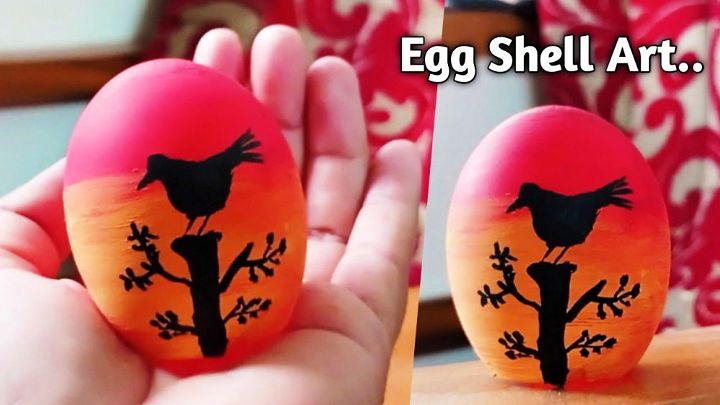 Decorate Egg Shell With Acrylic Painting