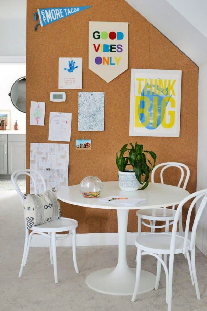 A DIY Cork Wall For Kid Art