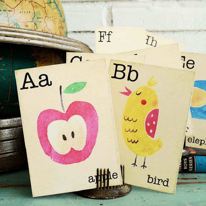 Free Printable Vintage Flash Cards