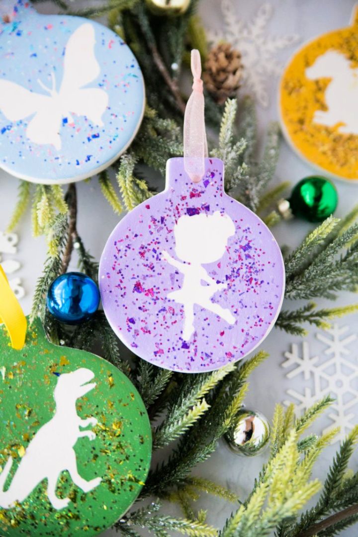 Glitter Silhouette Ornaments for Kids