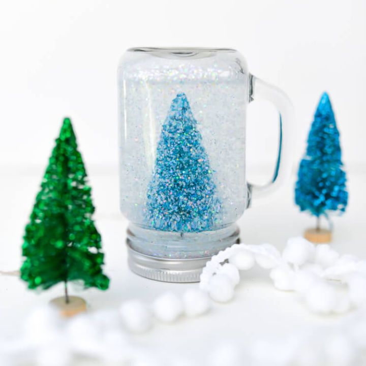 Glittery Mason Jar Snow Globe