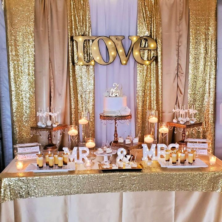 Golden Wedding Dessert Table