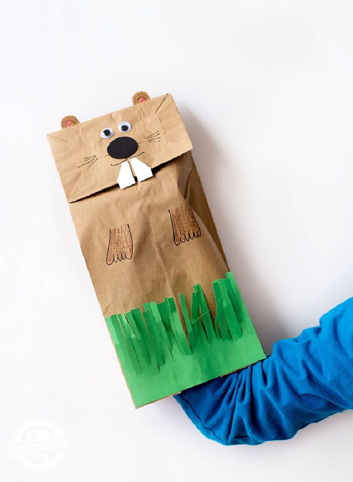 Groundhog Paper Bag Puppet