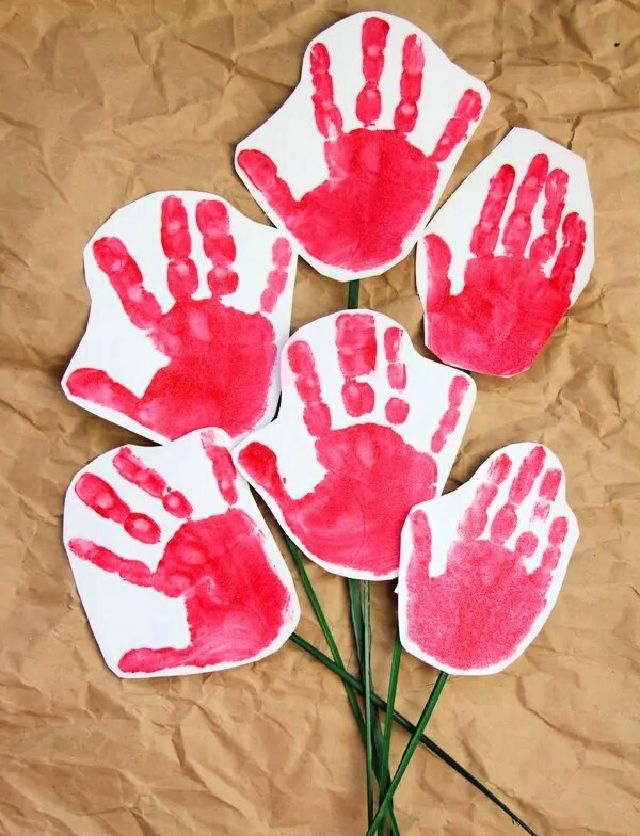 Handprint Roses for Mothers Day Gift