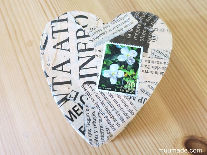 Heart Shaped Paper Mache Box with Lid