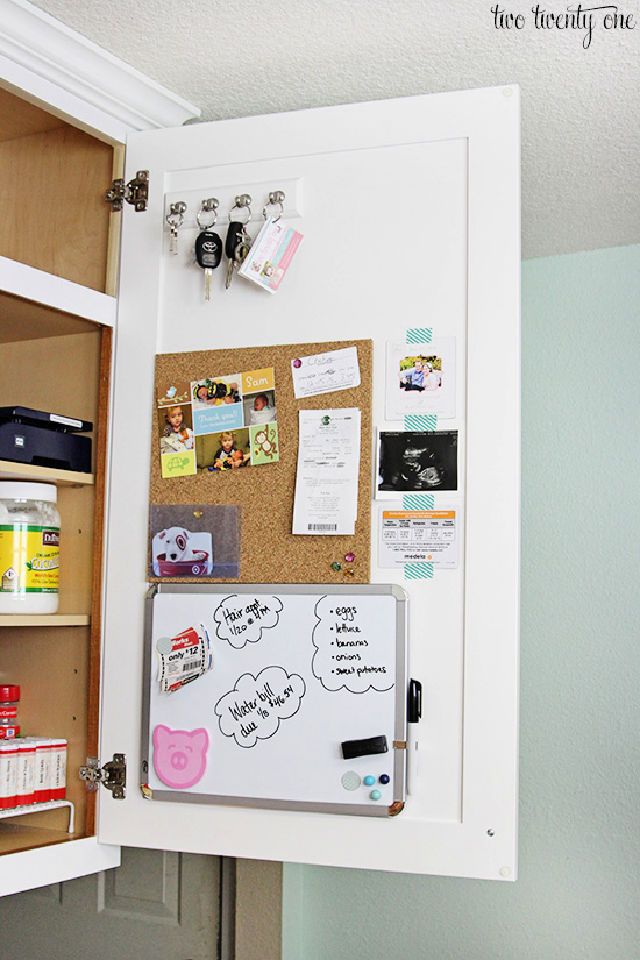 Hidden Cork Board for Kitchen  