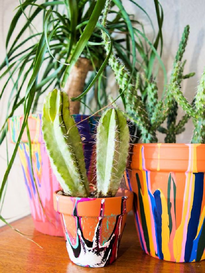 How to Make Drip paint Pots