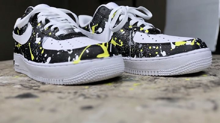 DIY Abstract Paint Splatter Shoes - Dream Green DIY