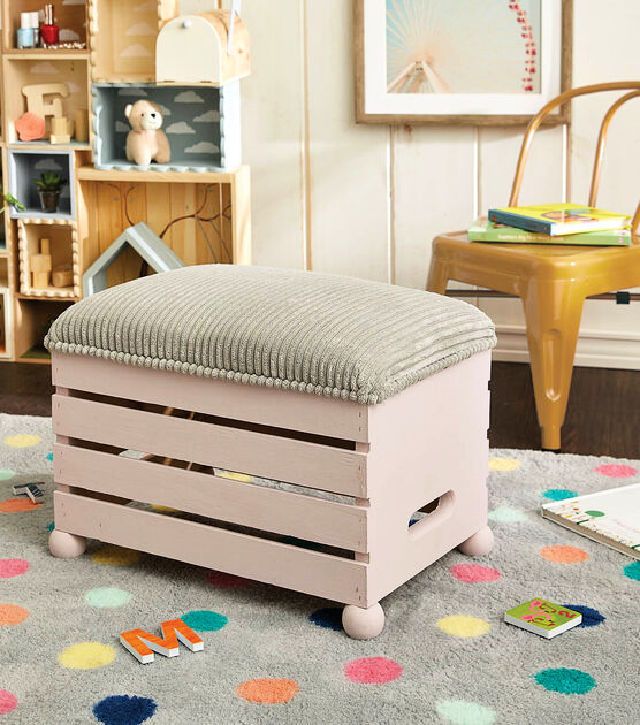 Joann Wooden Crate Ottoman