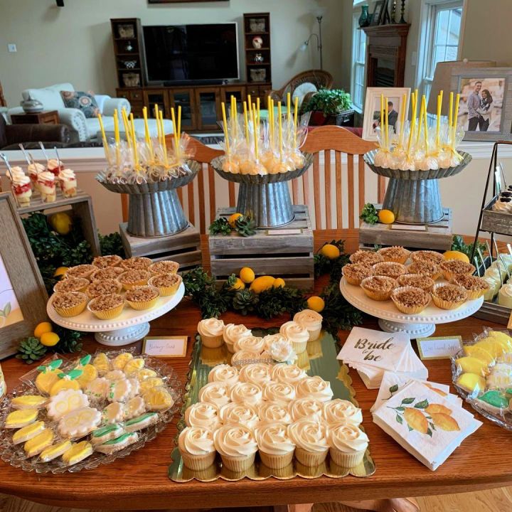 Lemon Themed Bridal Shower Dessert Table