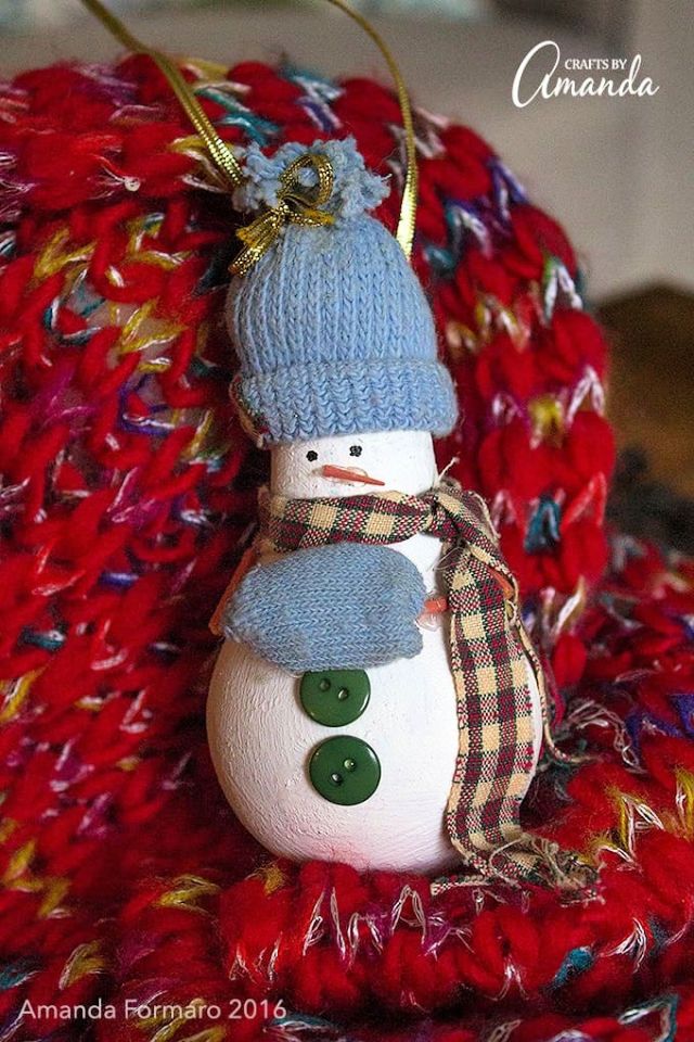 Light Bulb Snowman Ornament