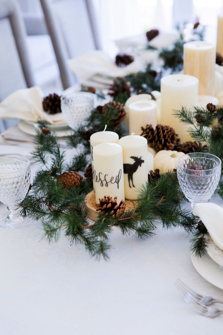 Lovely Evergreen Table Setting