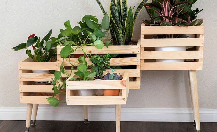 Make Your Own Crate Plant Stand