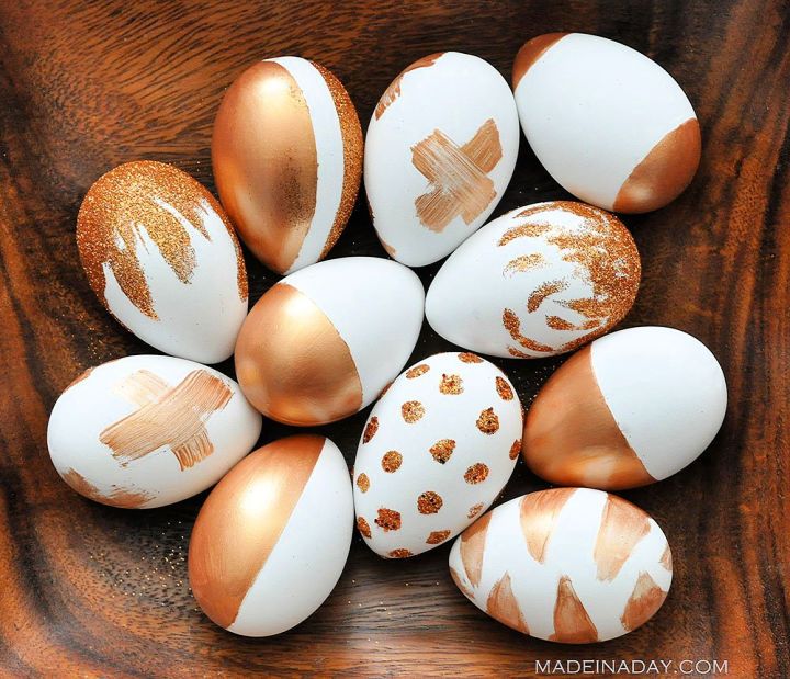 Metallic Copper Painted Eggs