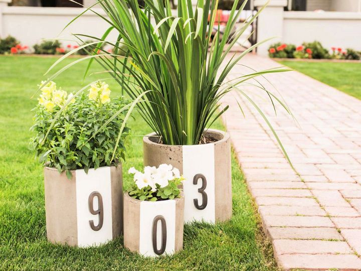 Modern House Number Planters