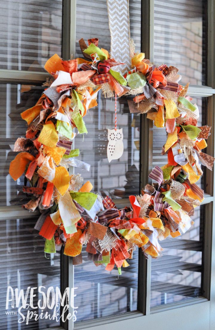 No sew Fabric Tie Wreath