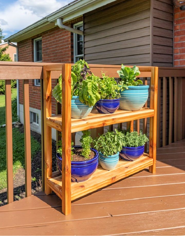 Outdoor Wooden Plant Stand