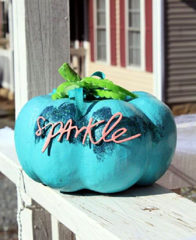 Painted Pumpkins with Glitter