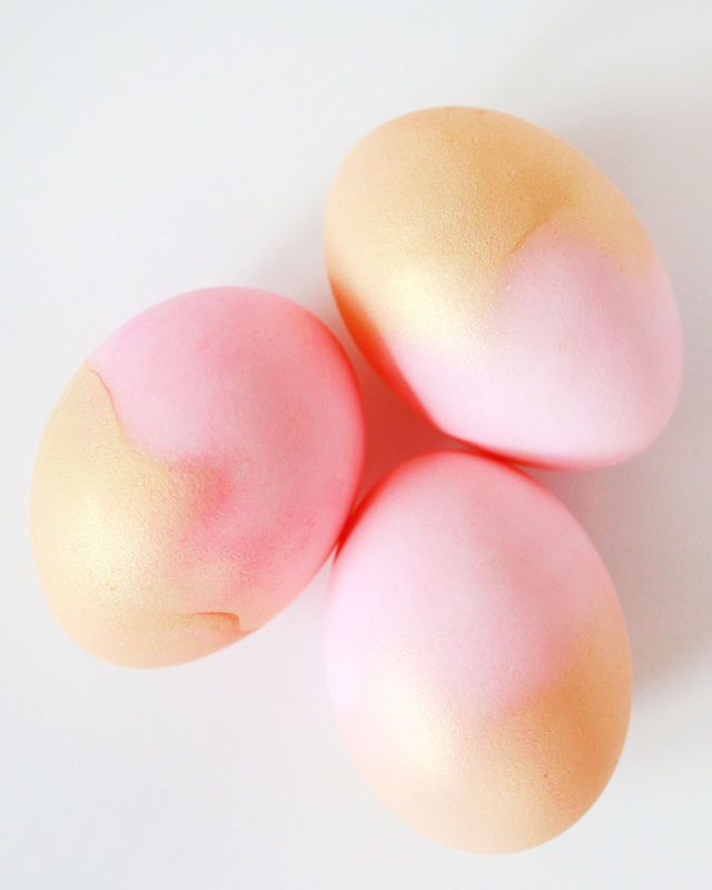 Painterly Pink and Gold Eggs