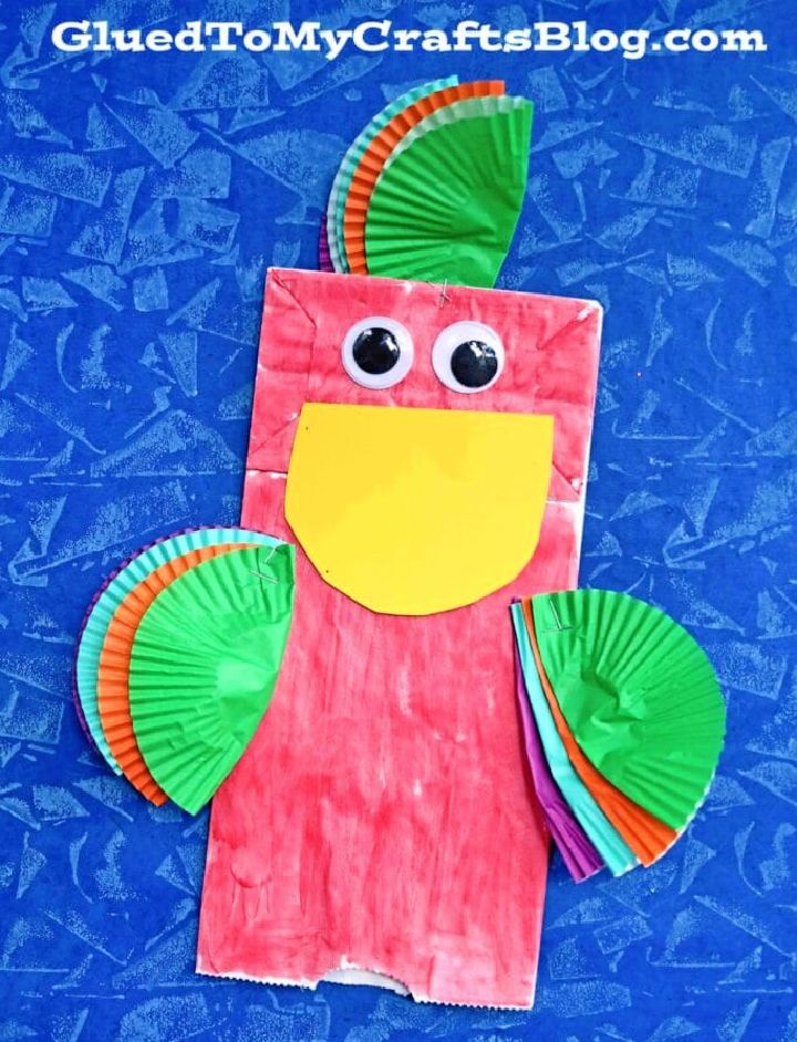 Paper Bag Cupcake Liner Parrot