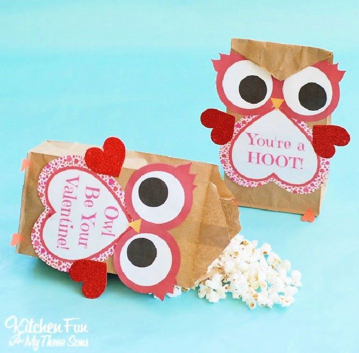 Paper Bag Valentine Owl Craft